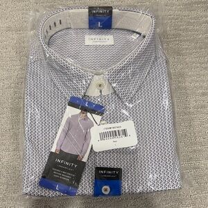 INFINITY Men's Blue Patterned Shirt